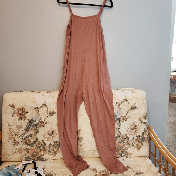 Paper Label Nicola Sleeveless Ribbed Rust Jumpsuit - Picture 7 of 7